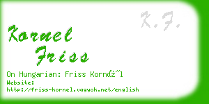 kornel friss business card